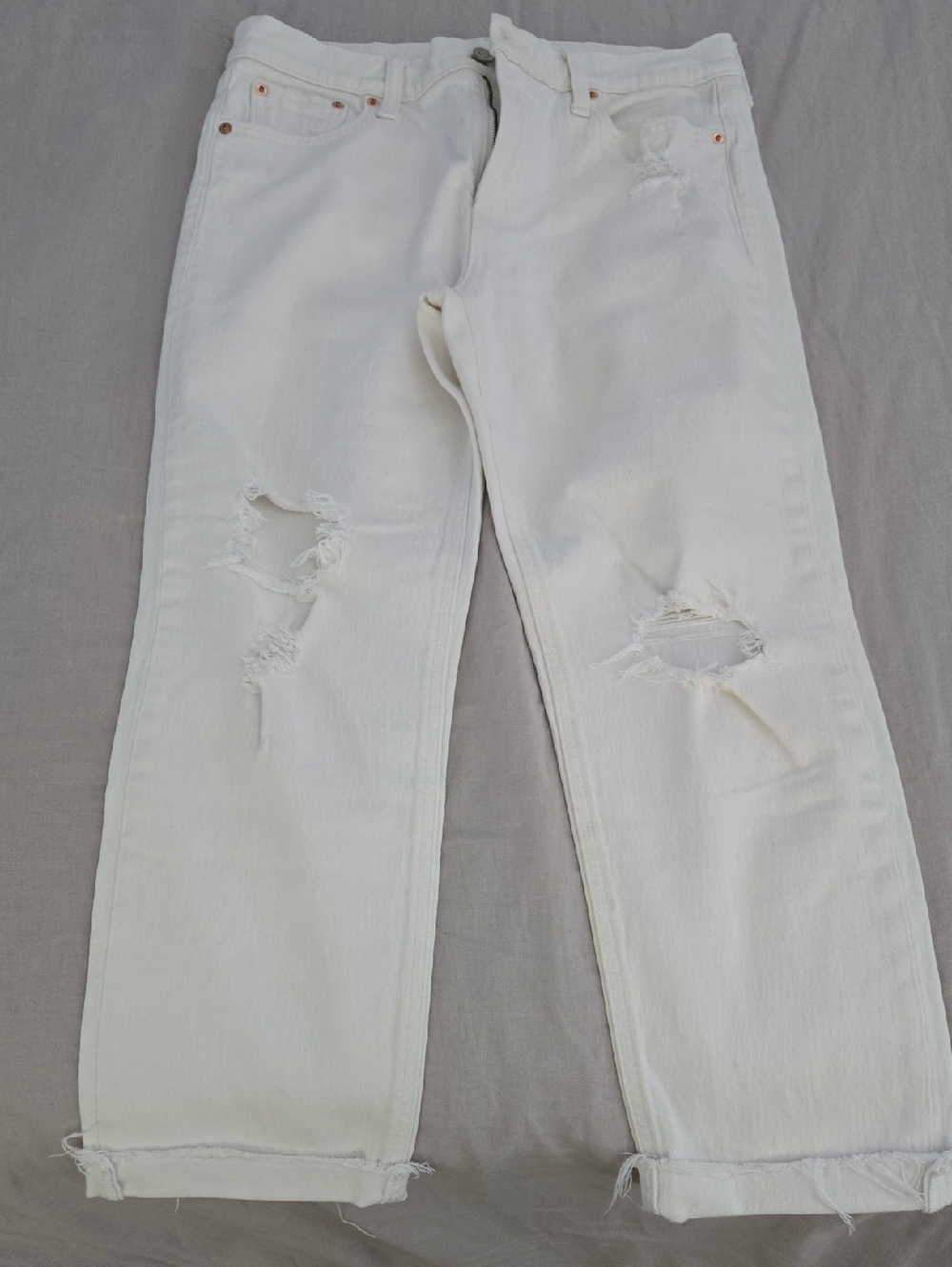 GAP White Cheeky Straight High Rise Jeans 8